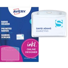 AVERY Namensschilder-Tasche 90 x 60 mm transparent