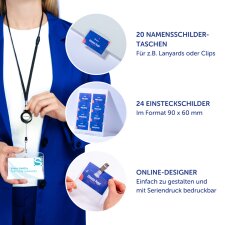 AVERY Namensschilder-Tasche 90 x 60 mm transparent