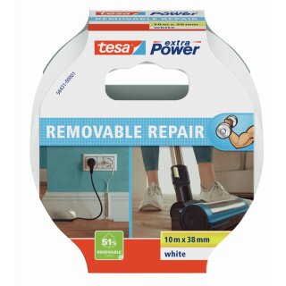 tesa Gewebeband extra Power REMOVABLE REPAIR weiß 38 mm x 10 m