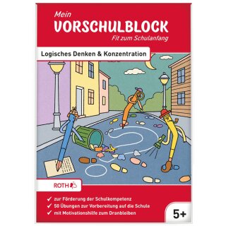ROTH Mein Vorschulblock "Logisches Denken & Konzentration" DIN A5