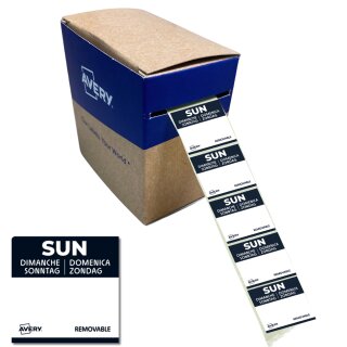 AVERY Tages-Etiketten SUN 25 x 25 mm schwarz 1.000 Stück