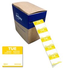 AVERY Tages-Etiketten TUE 25 x 25 mm gelb 1.000 Stück