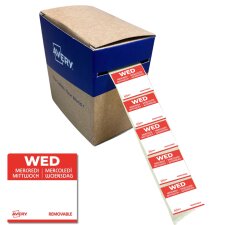 AVERY Tages-Etiketten WED 25 x 25 mm rot 1.000 Stück