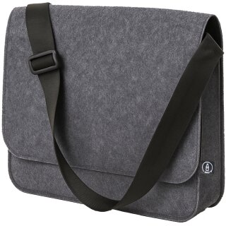STOP Notebook-Umhängetasche RPET-Filz dunkelgrau