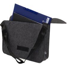 STOP Notebook-Umhängetasche RPET-Filz dunkelgrau