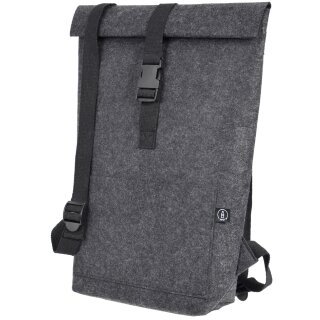 STOP Rolltop-Notebook-Rucksack RPET-Filz dunkelgrau