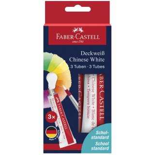 FABER-CASTELL Deckweiß 7,5 ml 3er Blisterkarte