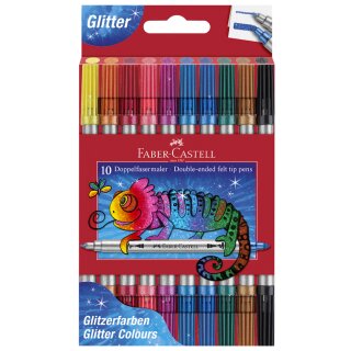 FABER-CASTELL Doppelfasermaler Glitzer 10er Etui