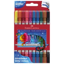 FABER-CASTELL Doppelfasermaler Glitzer 10er Etui