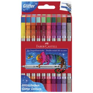 FABER-CASTELL Doppelfasermaler Glitzer 20er Etui