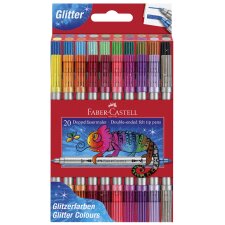 FABER-CASTELL Doppelfasermaler Glitzer 20er Etui
