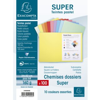 EXACOMPTA Aktendeckel SUPER 160 DIN A4 beige 100 Aktendeckel