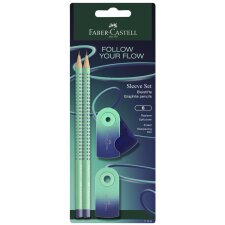 FABER-CASTELL Schreibset GRIP Flow Edition buzzing blue