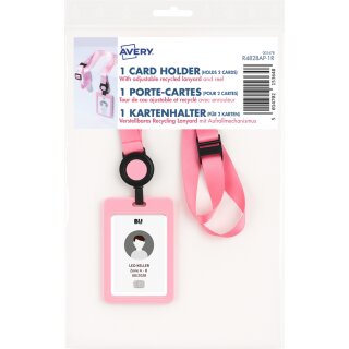 AVERY Ausweishalter mit Lanyard pastellrosa
