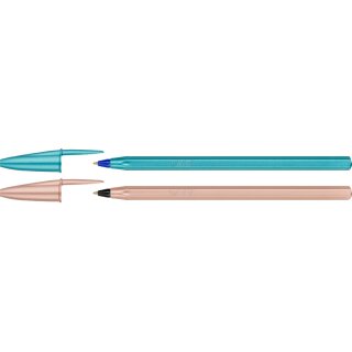 BIC Kugelschreiber Cristal Glacé zufälliges Motiv in blau oder rosé (1 Stück)