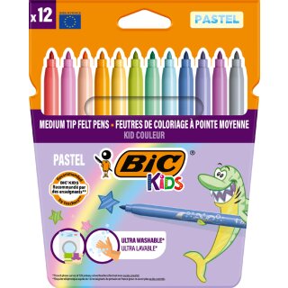 BIC KIDS Fasermaler Couleur medium Pastel 12er Kartonetui