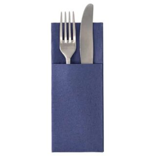 PAPSTAR Servietten-Tasche "ROYAL Collection" dunkelblau 50 Stück (ohne Besteck)