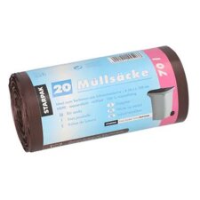 STARPAK Mülleimerbeutel HDPE 70 Liter braun 20...