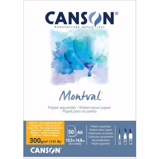 CANSON Aquarellblock "Montval" DIN A6 50 Blatt