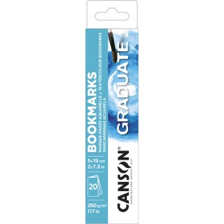 CANSON Lesezeichen GRADUATE AQUARELLE 50 x 190 mm 20 Blatt weiß