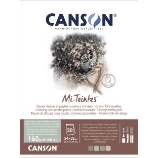 CANSON Zeichenpapier Mi-Teintes im Block 240 x 320 mm 20 Blatt