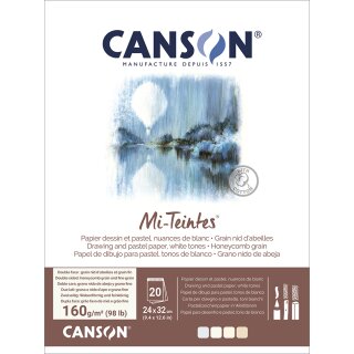 CANSON Zeichenpapier Mi-Teintes im Block 320 x 410 mm 20 Blatt