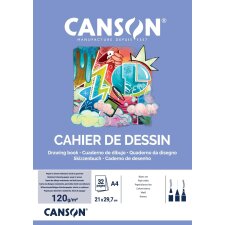 CANSON Zeichenblock blanko 120 g/qm DIN A4 16 Blatt