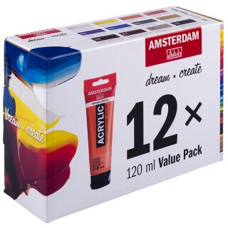 ROYAL TALENS Acrylfarbe AMSTERDAM Vorteilspack 12 x 120 ml