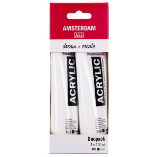 ROYAL TALENS Acrylfarbe AMSTERDAM titanium weiß 2 x 120 ml
