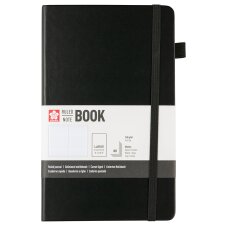 SAKURA Notizbuch 130 x 210 mm liniert schwarz 80 Blatt