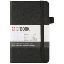 SAKURA Notizbuch 90 x 140 mm liniert schwarz 80 Blatt