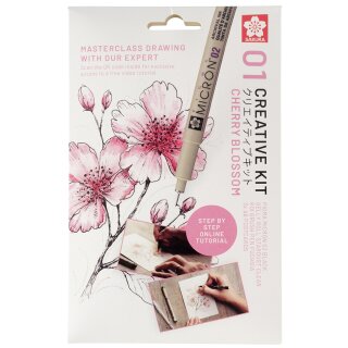 SAKURA Kreativ-Set Kirschblüte 3 Stifte + Papier