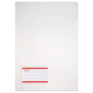 herlitz Sichthülle Beschriftungsfeld DIN A4 transparent 10 Stück
