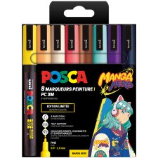 POSCA Pigmentmarker PC-3M 8er Set MANGA HERO