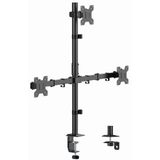 LogiLink Dreifach-Monitorhalterung Armlänge: 376 mm mit Klemme schwarz