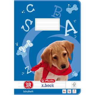 herlitz Schulheft x.book DIN A4 Lineatur 3R / liniert 16 Blatt