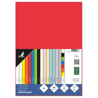 kangaro Multifunktionspapier DIN A4 160 g/qm rot 50 Blatt