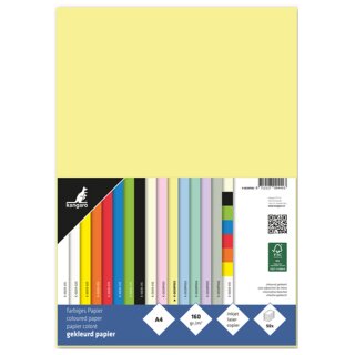 kangaro Multifunktionspapier DIN A4 160 g/qm pastellgelb 50 Blatt