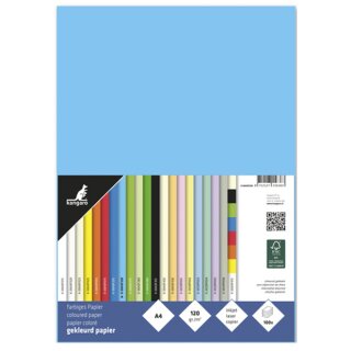 kangaro Multifunktionspapier DIN A4 120 g/qm azurblau 100 Blatt