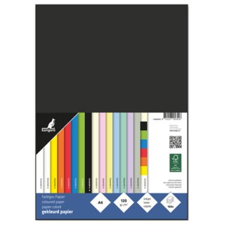 kangaro Multifunktionspapier DIN A4 120 g/qm schwarz 100 Blatt