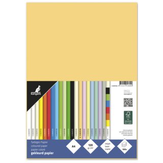 kangaro Multifunktionspapier DIN A4 120 g/qm dunkel chamois 100 Blatt