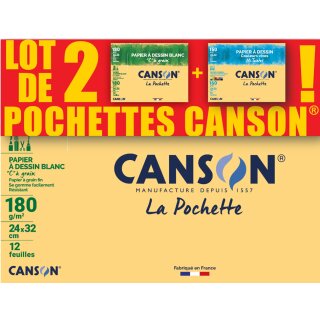 CANSON Zeichenpapier "C" à grain & "Mi-Teintes" 2 Stück je 12 Blatt
