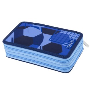 herlitz Schüleretui Doppel "Blue Goal" 23-teilig 2 Fächer