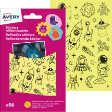 AVERY Reflektierende Sticker "Space" silber 56...