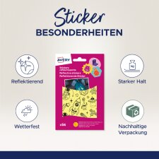 AVERY Reflektierende Sticker "Gesichter" silber...