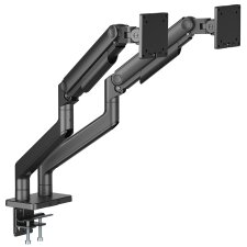 DIGITUS Doppel-Monitorhalterung Tragkraft: 2x20 kg schwarz mit Klemme