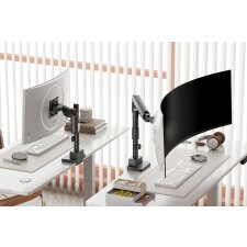 DIGITUS Monitorhalterung Tragkraft: 27 kg weiß mit Klemme