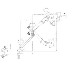 DIGITUS Design-Monitorarm mit Klemme weiß mit Klemme