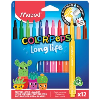 Maped Fasermaler COLORPEPS Long Life 12er Kartonetui