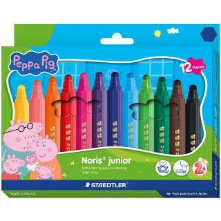STAEDTLER Fasermaler Noris junior Peppa 12er Kartonetui